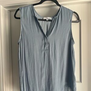 Elegant Light Blue Sleeveless Blouse